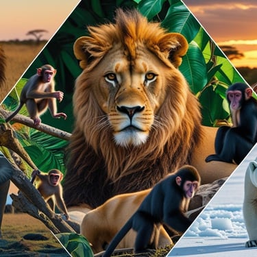 Wild animal collage - discover fascinating facts about animals at Jungle Drum World