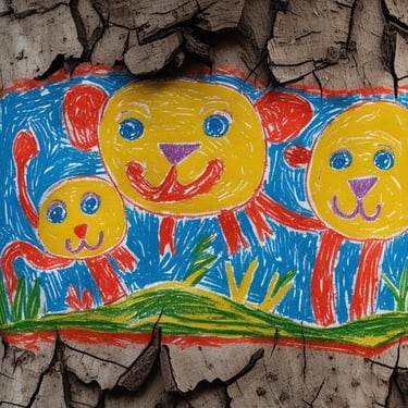 Childlike animal art - download free printables for kids at Jungle Drum World