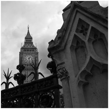 London: a clock tower with a clock on it
