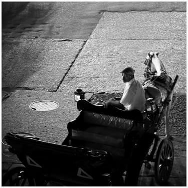 Colombia: a man in a carriage pulled by a horse drawn carriage