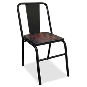 silla de metal negra