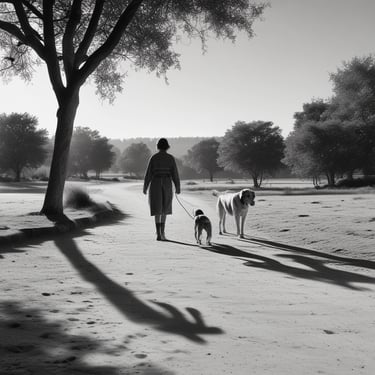 A smiling professional cleaner in uniform holding cleaning supplies inside a bright office space.