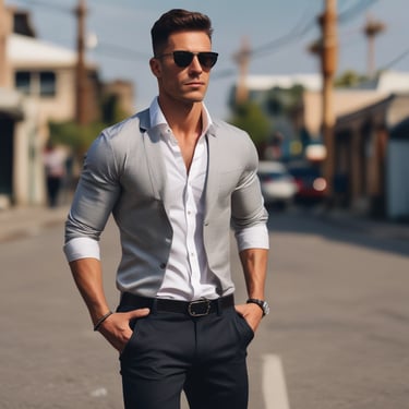 A confident man smiling with a warm red background symbolizing vitality.