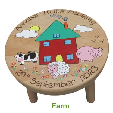 personalised farm stool