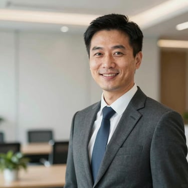 Businesswoman reviewing financial documents in a modern office setting.