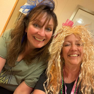 80's Night, Royal Caribbean Cruise, Long time BFF's, Rocking it!