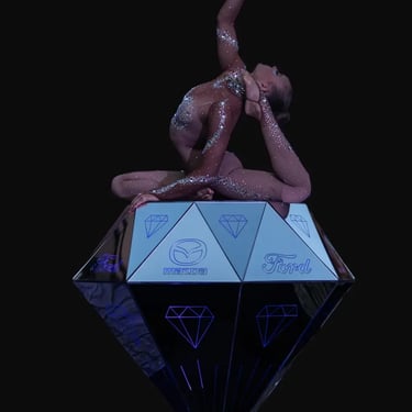 Show esclusivo Il Diamante con personalizzazione brand - intrattenimento acrobatico per eventi corporate e gala dinner.