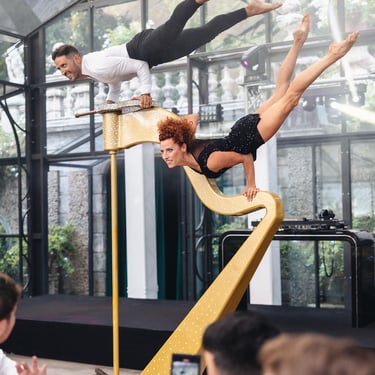 Acrobatica su Arpa con Swarovski  - show elegante per intrattenimento musicale e acrobatico.