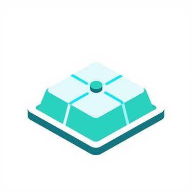 Isometric 3D vector icon of a covered food platter with digital delivery route lines, cyan accents, minimalist white background
