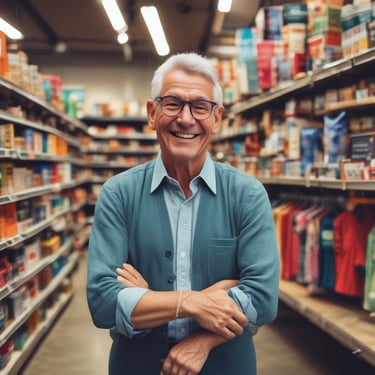 Portrait of a confident middle-aged man smiling, representing a satisfied client.