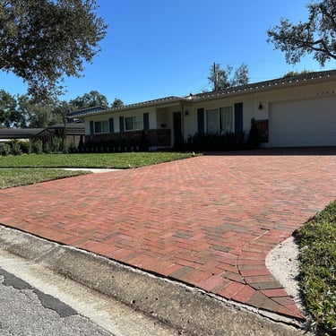 Clay brick pavers driveway