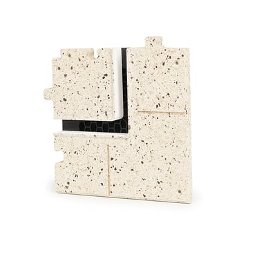 ERGOVENT LINEO PRO PUZZLE 1-slot 20mm 90-degree corner moulage front view showing slot and puzzle lock edges