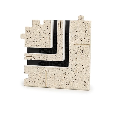 ERGOVENT LINEO PRO PUZZLE 2-slot moulage 20x20 right-angle corner piece showing dual slot grilles and puzzle lock edges