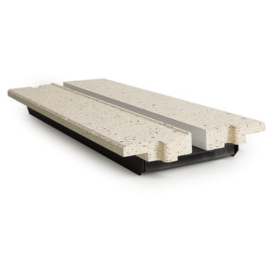 ERGOVENT LINEO PRO PUZZLE 1-slot moulage 20x500mm showing puzzle lock joint and gypsum texture