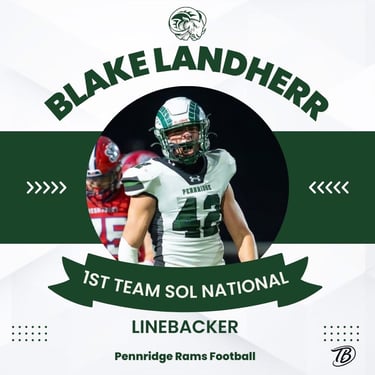 This is a picture of Blake Landherr wearing his number 42 Pennridge Rams uniform.