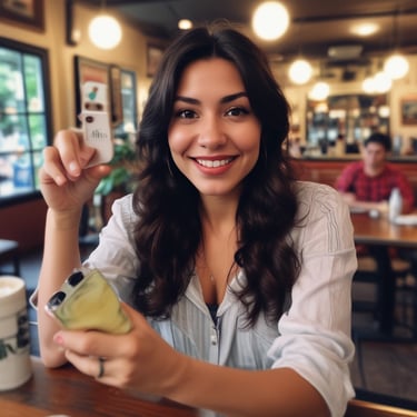 Close-up of a golden churro dusted with cinnamon sugar on a rustic ceramic plate.