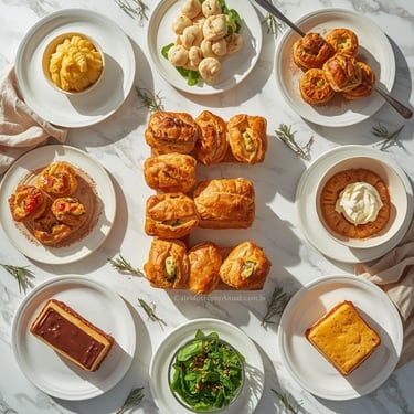 Pratos Letra E culinária: empada escondidinho espetinho esfiha éclair espinafre empadão mesa clara elegante receitas