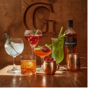 Bebidas G: gin tônica gin grappa grenadine guaraná glenfiddich green juice ginger beer goiabada grog bar rústico natural