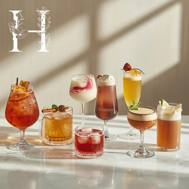 Bebidas H: hurricane hennessy horchata hot toddy hibisco honey hot chocolate hugo hidromel health shake bar claro elegante