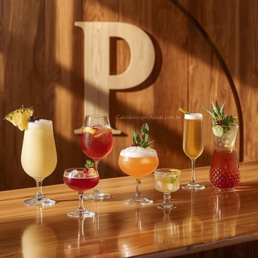 Bebidas P: pina colada port pisco sour pink lemonade passion fruit prosecco pinga pimms punch peppermint bar rústico orgânico