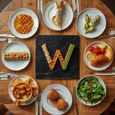 PratosLetra W culinária: waffle wasabi wrap wiener schnitzel wonton won ton agrião mesa clara elegante organizada receitas