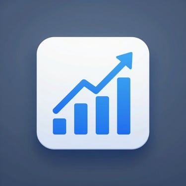 Abstract clean geometric chart icon representing financial data streams, cool studio lighting, blue accents.