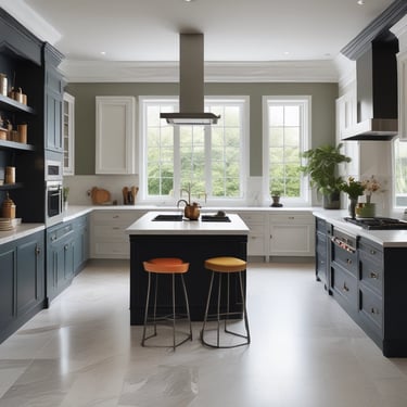 Before and after shots of a freshly renovated kitchen with modern fixtures.