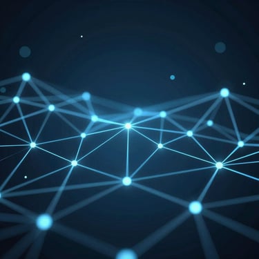 A sleek DJ booth glowing with orange lights at a corporate event in Washington DC.