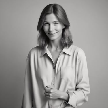 woman wearing black crew-neck shirt