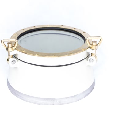 Algemeen overzicht openslaande patrijspoort 300mm staal en messing