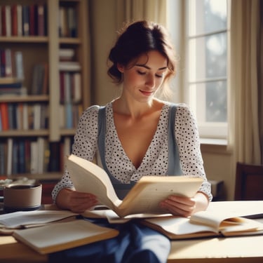 Smiling woman holding a glass of green detox juice in a bright kitchen.