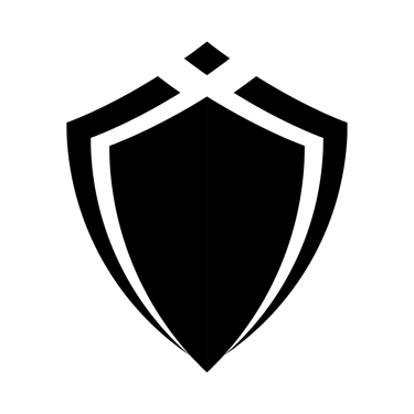 Black minimalist shield icon representing digital security and protection.