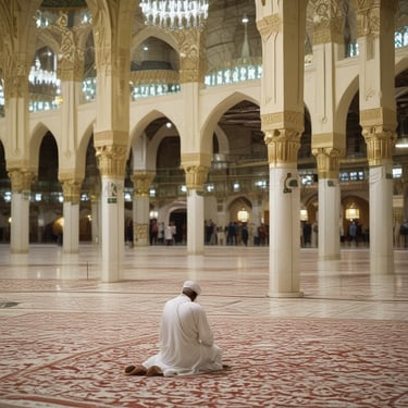 Close-up of hands holding a smartphone showing a glowing five-star review screen.