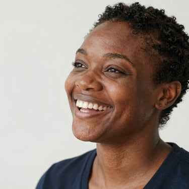 woman wearing black crew-neck shirt