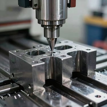 CNC wire bending machine forming a complex multi-axis steel component, sharp metal edges, industrial lighting