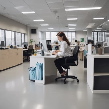 Front view of a clean, modern office building with a welcoming entrance.