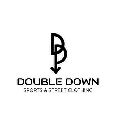 Double Down Sports and Street Clothing logo featuring a white DP monogram on a black background.