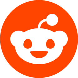 Official white Reddit alien Snoo logo inside an orange circle for social media sharing.