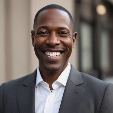 Photo of a happy client smiling during a brand consultation with Plan B Design.