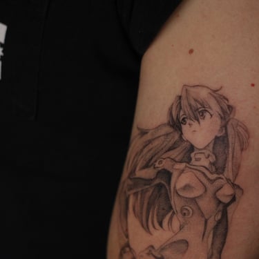 tatouage de Asuka Lengley dans Evangelion par Margot Dubs Tattoo