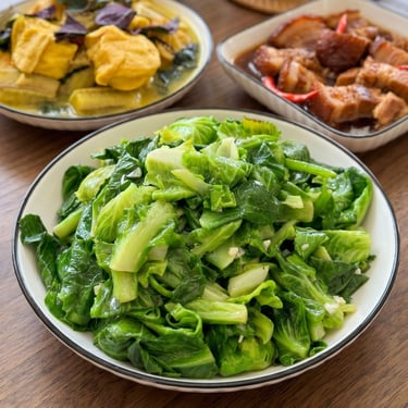 nụ cải xào của tiệm cơm văn phòng, cơm gia đình