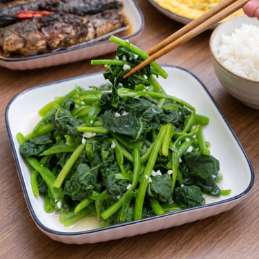 rau bí xào tiệm cơm văn phòng, cơm gia đình