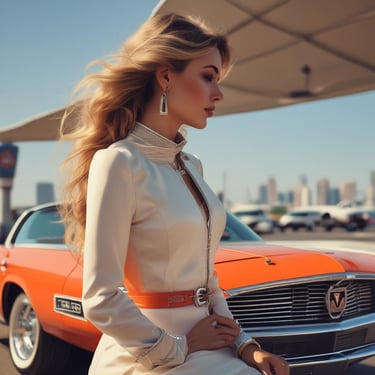 A happy customer smiling at a beautifully decorated event with screens and floral arrangements.