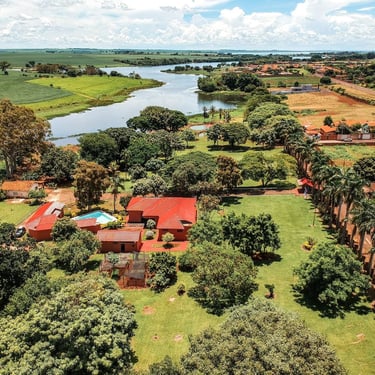 Visão aérea Rancho do Neneco - Rancho para alugar em Miguelópolis SP