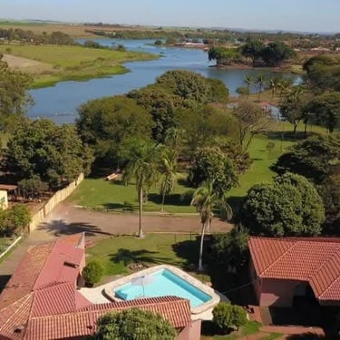 Visão aérea Rancho do Neneco - Rancho para alugar em Miguelópolis SP