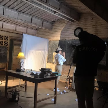 Director working on set during The Entomologist film production