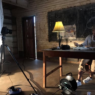 On-set composition and framing for The Entomologist film