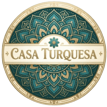 logo de casa turquesa representado por un mandala
