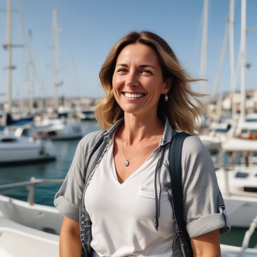 A happy couple reviewing property documents together in a sunny El Gouna terrace.