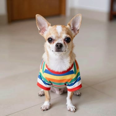 Playera colorida echo a mano modelo un chihuahua